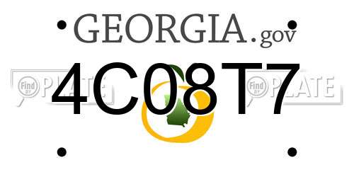 4C08T7 Georgia License Plate