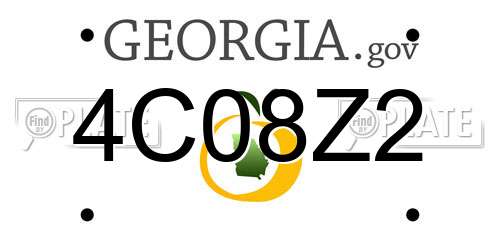 4C08Z2 Georgia License Plate