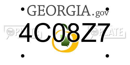 4C08Z7 Georgia License Plate