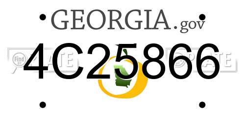 4C25866 Georgia License Plate