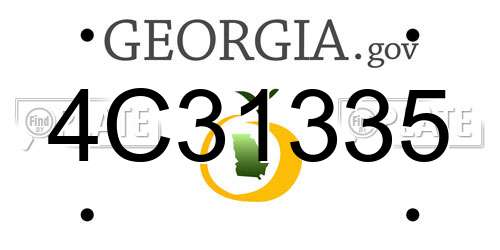 4C31335 Georgia License Plate