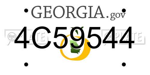4C59544 Georgia License Plate