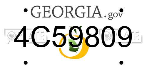 4C59809 Georgia License Plate