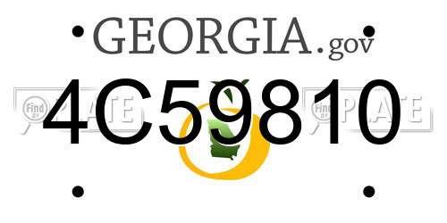 4C59810 Georgia License Plate
