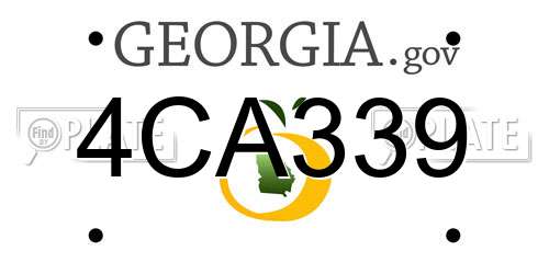 4CA339 Georgia License Plate
