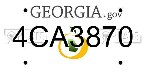 4CA3870 Georgia License Plate