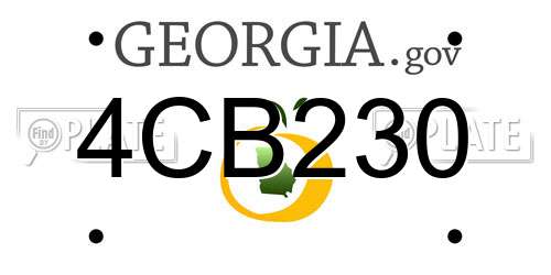 4CB230 Georgia License Plate