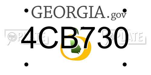 4CB730 Georgia License Plate
