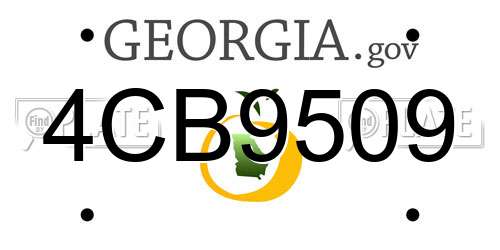 4CB9509 Georgia License Plate