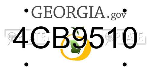 4CB9510 Georgia License Plate