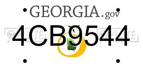 4CB9544 Georgia License Plate