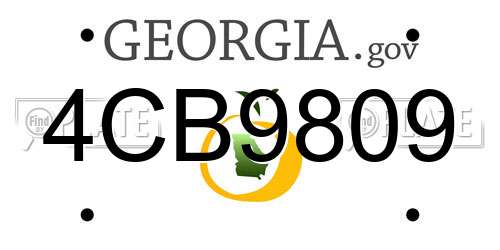 4CB9809 Georgia License Plate