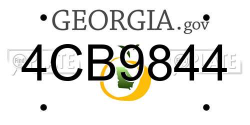 4CB9844 Georgia License Plate