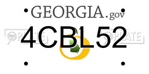 4CBL52 Georgia License Plate