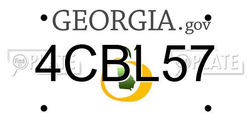 4CBL57 Georgia License Plate