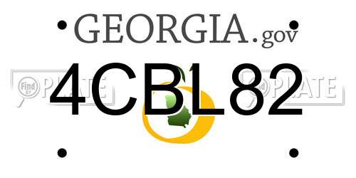 4CBL82 Georgia License Plate