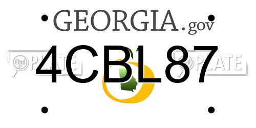 4CBL87 Georgia License Plate