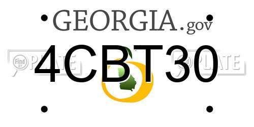 4CBT30 Georgia License Plate