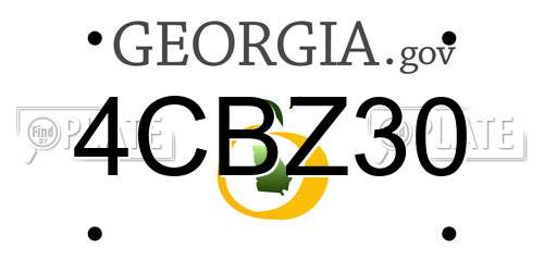 4CBZ30 Georgia License Plate