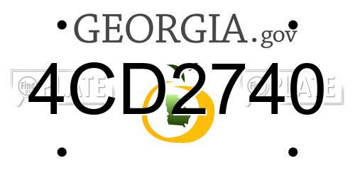 4CD2740 Georgia License Plate