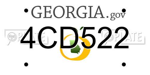 4CD522 Georgia License Plate