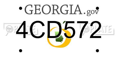 4CD572 Georgia License Plate