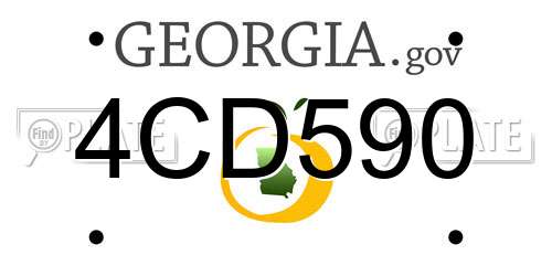 4CD590 Georgia License Plate