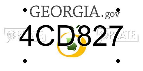 4CD827 Georgia License Plate