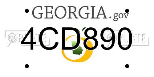 4CD890 Georgia License Plate