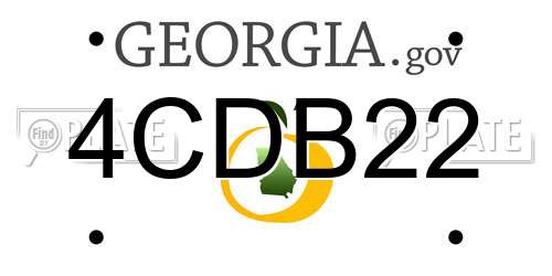 4CDB22 Georgia License Plate
