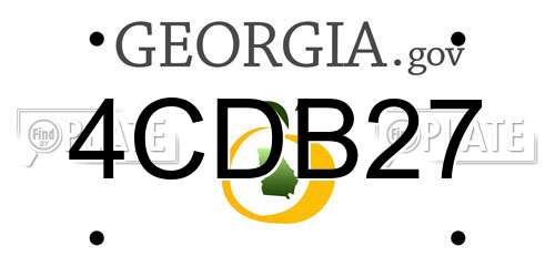 4CDB27 Georgia License Plate