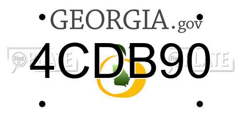 4CDB90 Georgia License Plate