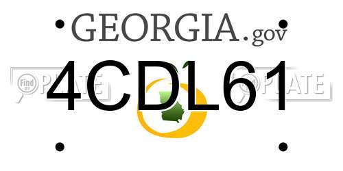 4CDL61 Georgia License Plate