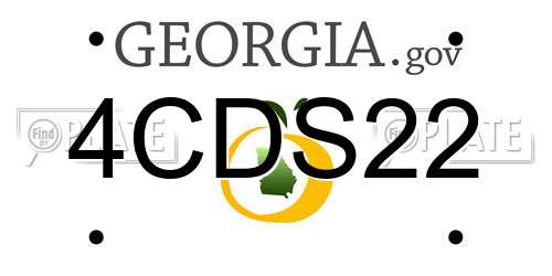 4CDS22 Georgia License Plate