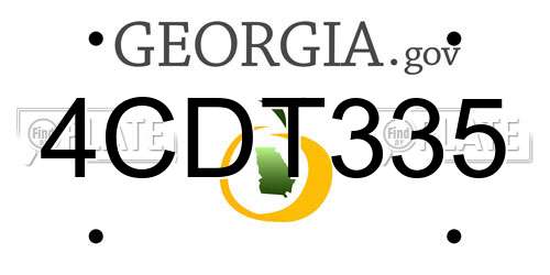4CDT335 Georgia License Plate