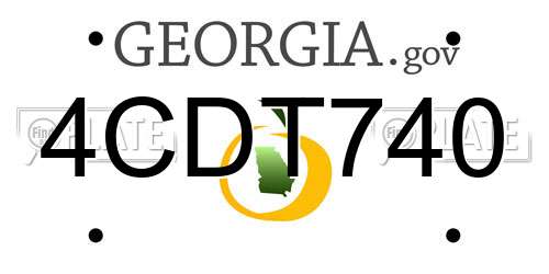 4CDT740 Georgia License Plate