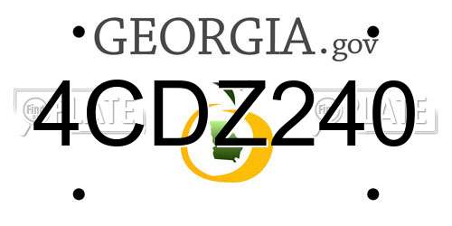 4CDZ240 Georgia License Plate
