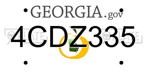4CDZ335 Georgia License Plate