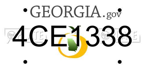 4CE1338 Georgia License Plate