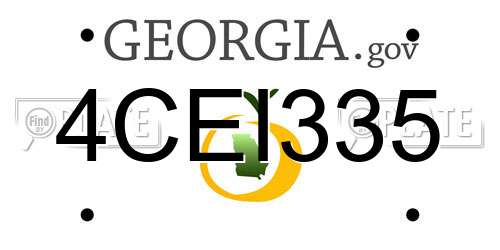 4CEI335 Georgia License Plate