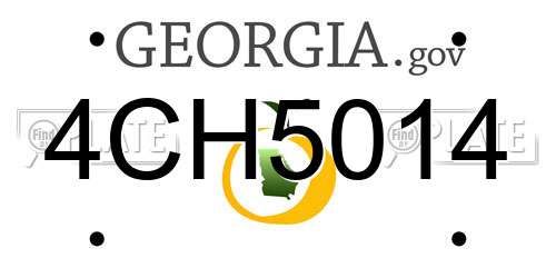 4CH5014 Georgia License Plate