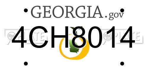 4CH8014 Georgia License Plate