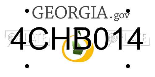 4CHB014 Georgia License Plate