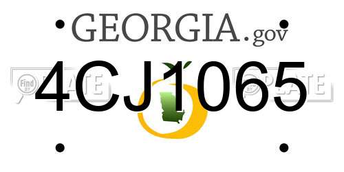 4CJ1065 Georgia License Plate