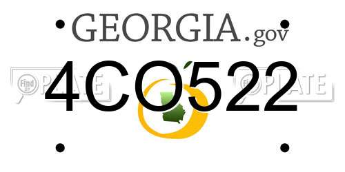 4CO522 Georgia License Plate