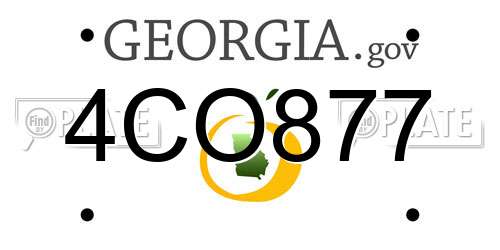 4CO877 Georgia License Plate