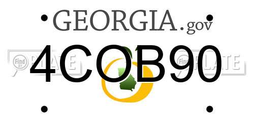 4COB90 Georgia License Plate