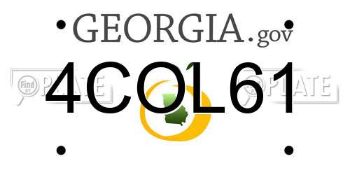 4COL61 Georgia License Plate