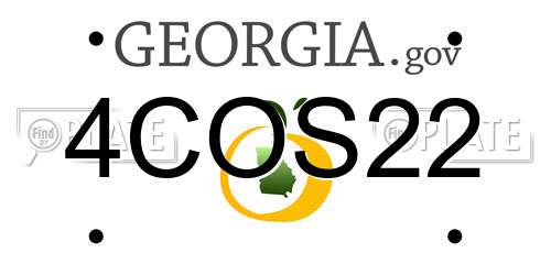 4COS22 Georgia License Plate