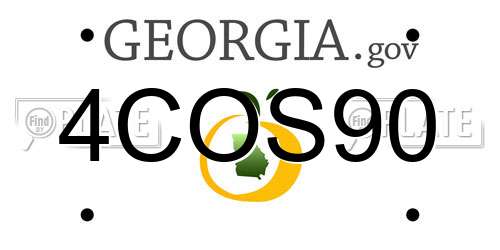 4COS90 Georgia License Plate